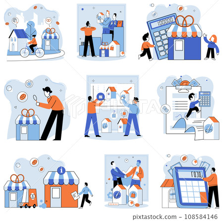 Family business. Vector illustration. Investment decisions impact financial health and growth potential businesses The family business concept emphasizes integration family values and business 108584146
