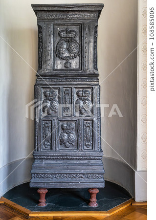 Interior of Castle Belvedere near Weimar Thuringia Germany is a elegant summer residence dating from 18th century. 108585006