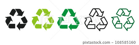 代表回收和循環的箭頭圖標 108585160