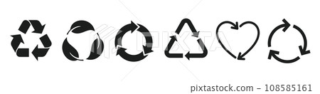 Arrow icon representing recycling and circulation 108585161