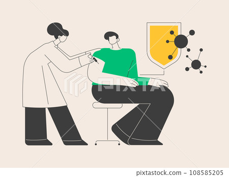 Vaccination of adults abstract concept vector illustration. Vaccination of adults abstract concept vector illustration. 108585205