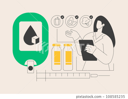 Diabetes medications abstract concept vector illustration. 108585235