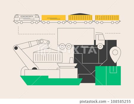 Container transportation abstract concept vector illustration. 108585255