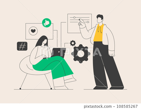 Social network monitoring abstract concept vector illustration. 108585267