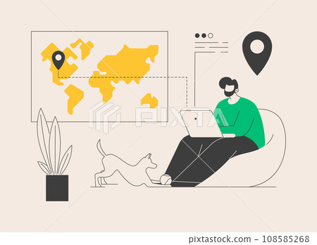 Remote worker abstract concept vector illustration. 108585268