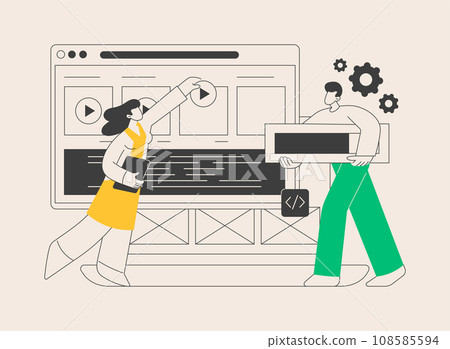 Landing page creation abstract concept vector illustration. 108585594