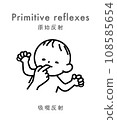 Stock Illustration: Primitive reflex sucking reflex line type 108585654
