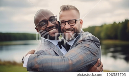 Happy gay couple 108585703
