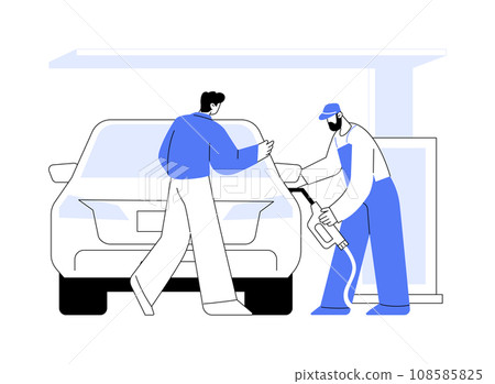Filling station attendant abstract concept vector illustration. Filling station attendant abstract concept vector illustration. 108585825