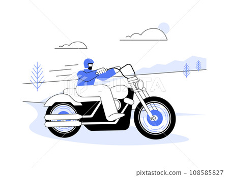 Driving highway on motorcycle abstract concept vector illustration. 108585827