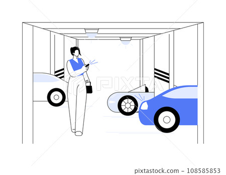 Underground parking garage abstract concept vector illustration. Underground parking garage abstract concept vector illustration. 108585853