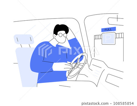 Trouble to find parking abstract concept vector illustration. Trouble to find parking abstract concept vector illustration. 108585854