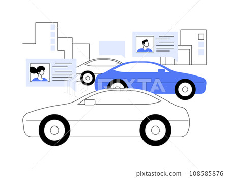 Connected vehicles abstract concept vector illustration. Connected vehicles abstract concept vector illustration. 108585876