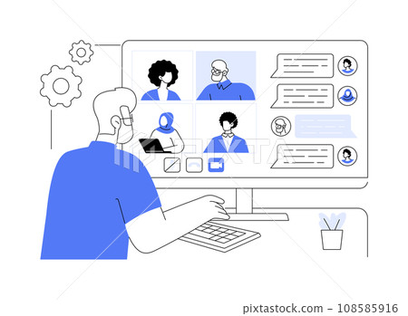 Conferencing app abstract concept vector illustration. 108585916