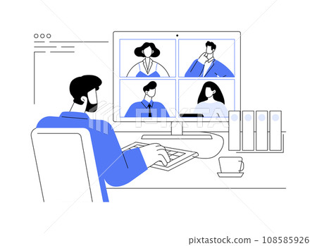 Video conferencing software abstract concept vector illustration. Video conferencing software abstract concept vector illustration. 108585926