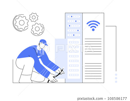 Local area network engineer abstract concept vector illustration. Local area network engineer abstract concept vector illustration. 108586177