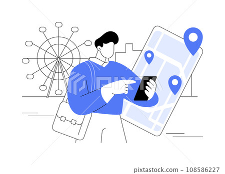 Location tracking abstract concept vector illustration. Location tracking abstract concept vector illustration. 108586227