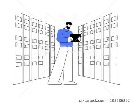 Big data warehouse storage abstract concept vector illustration. Big data warehouse storage abstract concept vector illustration. 108586232