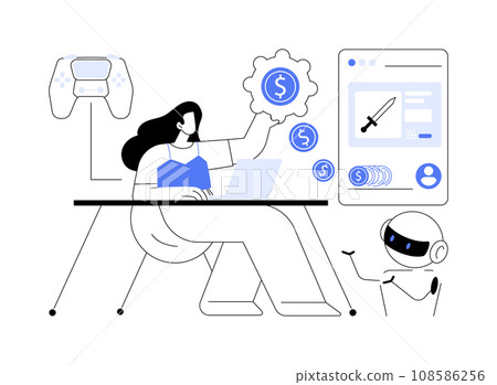 Online game monetization abstract concept vector illustration. 108586256
