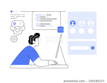 Online game creator abstract concept vector illustration. 108586257