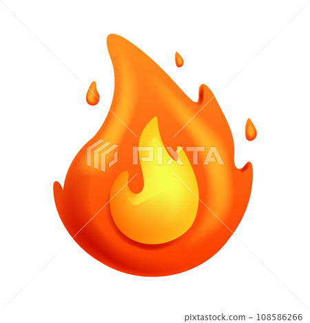 Fire flame 3d vector. Cartoon 3d isolated vector illustration Fire flame 3d vector. Cartoon 3d isolated vector illustration 108586266