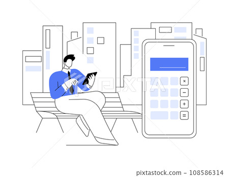 Calculator app abstract concept vector illustration. Calculator app abstract concept vector illustration. 108586314