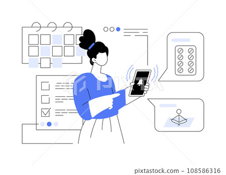 Reminder app abstract concept vector illustration. Reminder app abstract concept vector illustration. 108586316