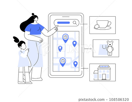 Travel apps abstract concept vector illustration. Travel apps abstract concept vector illustration. 108586320