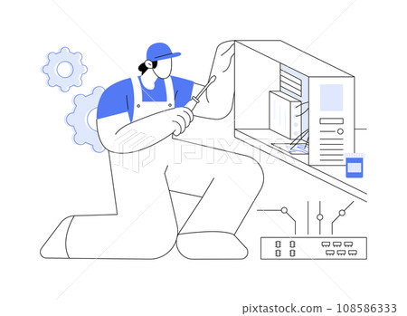 Hardware repair abstract concept vector illustration. Hardware repair abstract concept vector illustration. 108586333