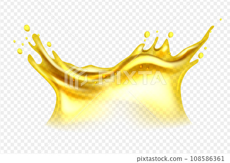 Orange, lemon juice or oil splashes, liquid yellow drink streams with drops. Vector realistic liquid waves of falling and flowing beer, orange, mango or lemon juice, oil, soda or honey Orange, lemon juice or oil splashes, liquid yellow drink streams with drops. Vector realistic liquid waves of falling and flowing beer, orange, mango or lemon juice, oil, soda or honey 108586361