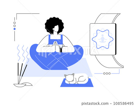 Smartwatch stress tracking abstract concept vector illustration. 108586495