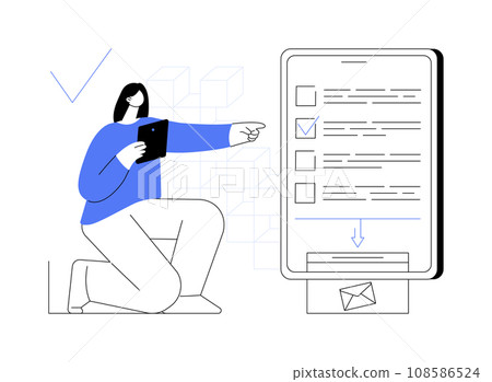 Blockchain voting mechanism abstract concept vector illustration. Blockchain voting mechanism abstract concept vector illustration. 108586524