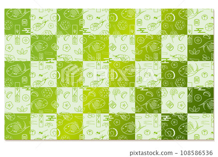 新年圖案格子圖案背景素材綠色 新年圖案格子圖案背景素材綠色 108586536
