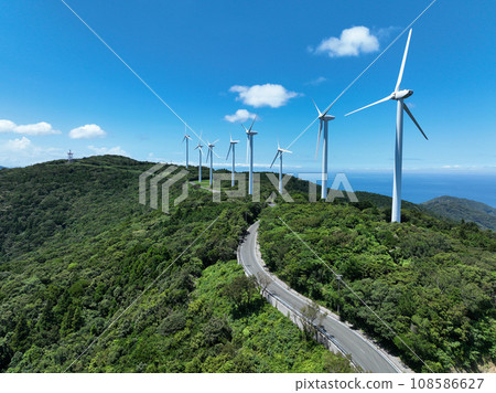 Windmills at Sadamisaki Wind Power Plant, Ikata Town, Ehime Prefecture 108586627