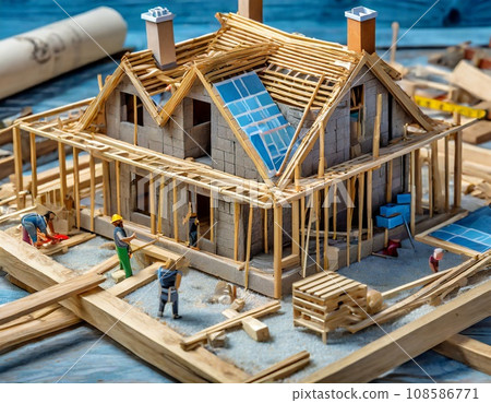 Image of a house under construction Image of a house under construction 108586771