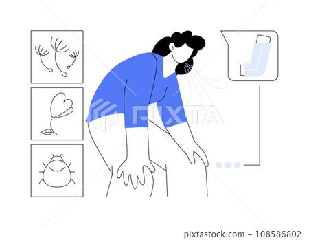 Bronchial asthma attack abstract concept vector illustration. Bronchial asthma attack abstract concept vector illustration. 108586802