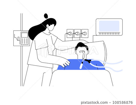 Critical care nursing abstract concept vector illustration. 108586876