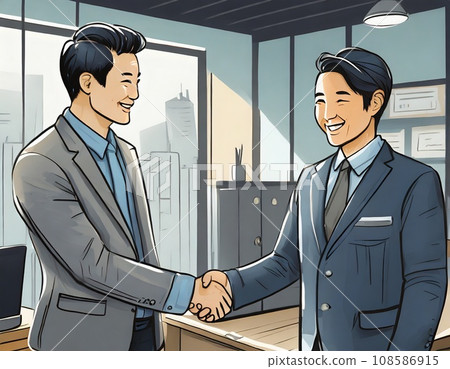 Image of shaking hands after closing a business deal Image of shaking hands after closing a business deal 108586915