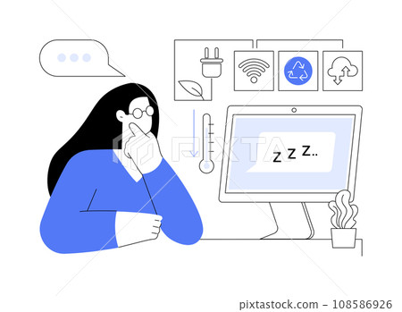 Minimization energy consumption abstract concept vector illustration. 108586926