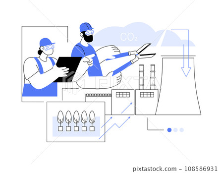 Cutting factory emissions abstract concept vector illustration. Cutting factory emissions abstract concept vector illustration. 108586931