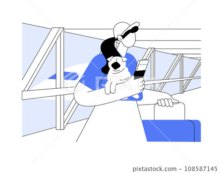 Flying with pets isolated cartoon vector illustrations. 108587145