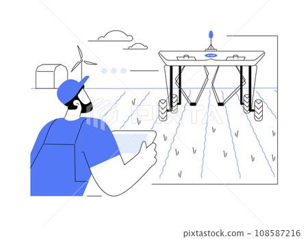 Weed control robots isolated cartoon vector illustrations. Weed control robots isolated cartoon vector illustrations. 108587216