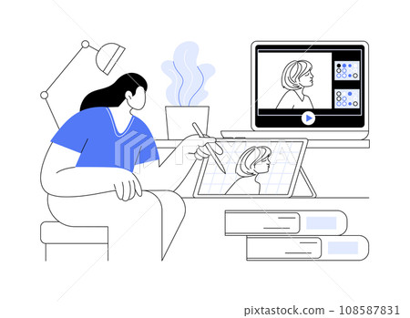 Graphic design classes isolated cartoon vector illustrations. 108587831
