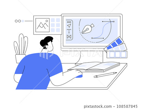 Graphic design course isolated cartoon vector illustrations. 108587845