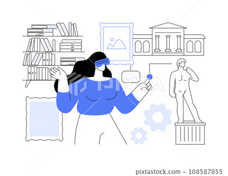 Virtual museum visit isolated cartoon vector illustrations. 108587855