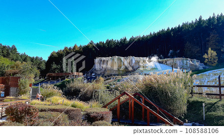 Egerszalok, salt hills Hungary. Thermal water. Thermal water pools in Egerszalok Egerszalok, salt hills Hungary. Thermal water. Thermal water pools in Egerszalok 108588106