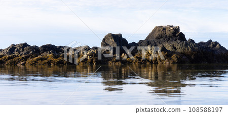 Rocky Shore on the Pacific Ocean Coast. Ucluelet, Vancouver Island, BC, Canada. Rocky Shore on the Pacific Ocean Coast. Ucluelet, Vancouver Island, BC, Canada. 108588197