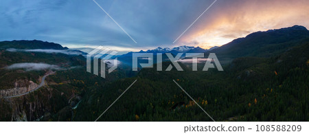 Aerial Canadian Mountain Landscape. Nature Background Panorama. Aerial Canadian Mountain Landscape. Nature Background Panorama. 108588209