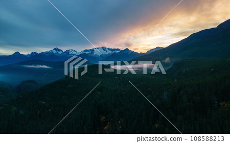 Aerial Canadian Mountain Landscape. Nature Background Panorama. Aerial Canadian Mountain Landscape. Nature Background Panorama. 108588213