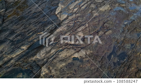 Rocky Shore on the Pacific Ocean Coast. Sunny Sunset. Rocky Shore on the Pacific Ocean Coast. Sunny Sunset. 108588247